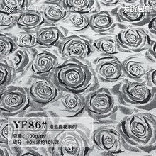 高档加密缎面提花布料复古玫瑰钩花立体花朵服装旗袍Lolita面料