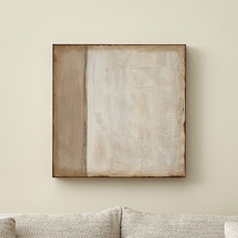 雾眠 侘寂中古风装饰画玄关四联抽象挂画美式肌理感客厅背景墙画