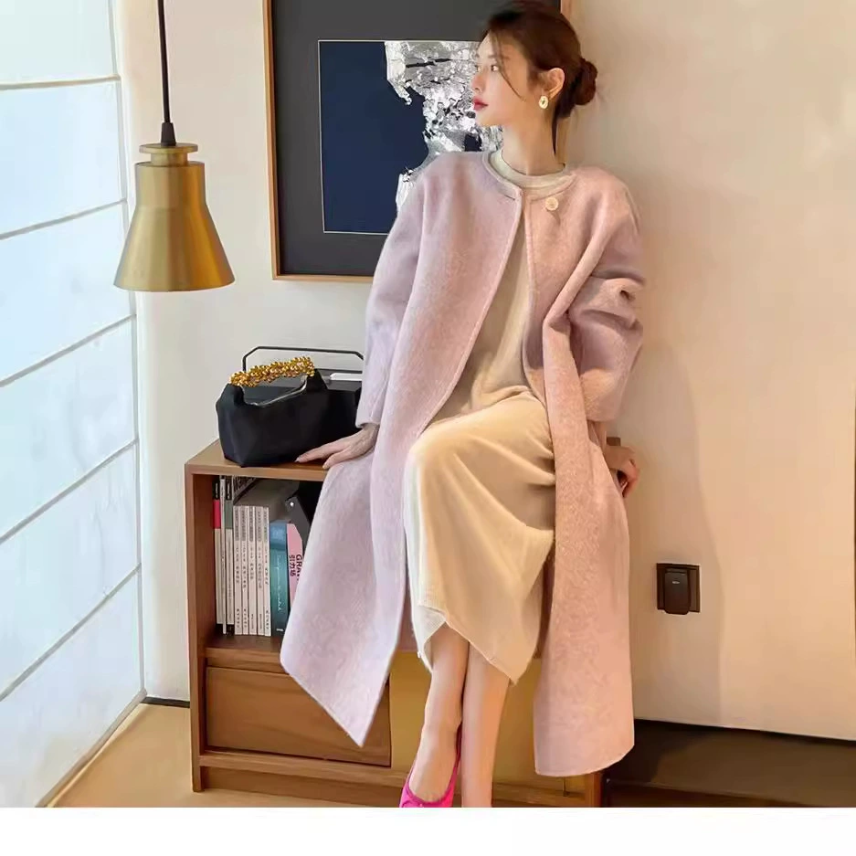 Австралийский Высокий Ветвь Ультра-Легкий Шелковый Шелк Шерсть Силуэт Шерсть Пальто