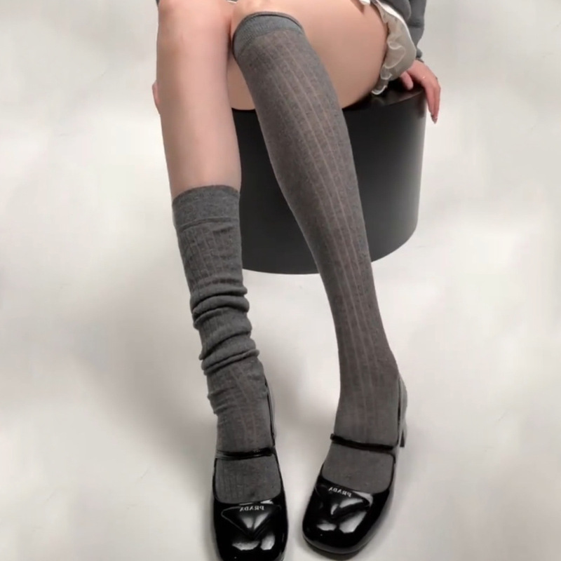 Garden-Style Autumn and Winter Ballet-Style Thin Cotton Solid Color Socks for Women, Ins Vertical Stripe Slouch Socks, Zhuji Mingxuan Knitwear Garden-Style Autumn and Winter Ballet-Style Thin Cotton Solid Color Socks for Women, Ins Vertical Stripe Slouch Socks, Zhuji Mingxuan Knitwear