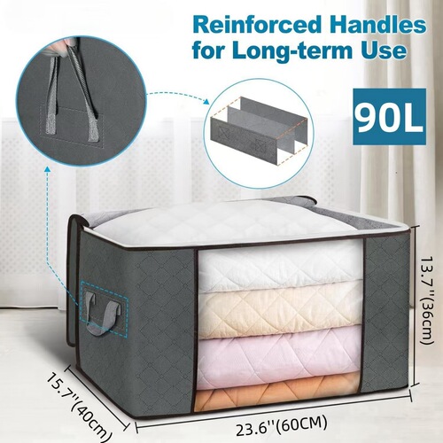 Storage bag cotton quilt super thick clothing storage bag foldable storage box bed base storage box for household moving