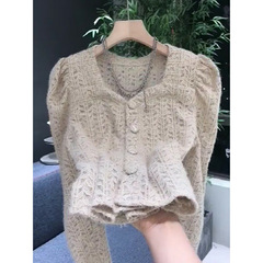 2025 early autumn new European high-end fairy chic lace shirt with long sleeves and fashionable versatile small fragrance top