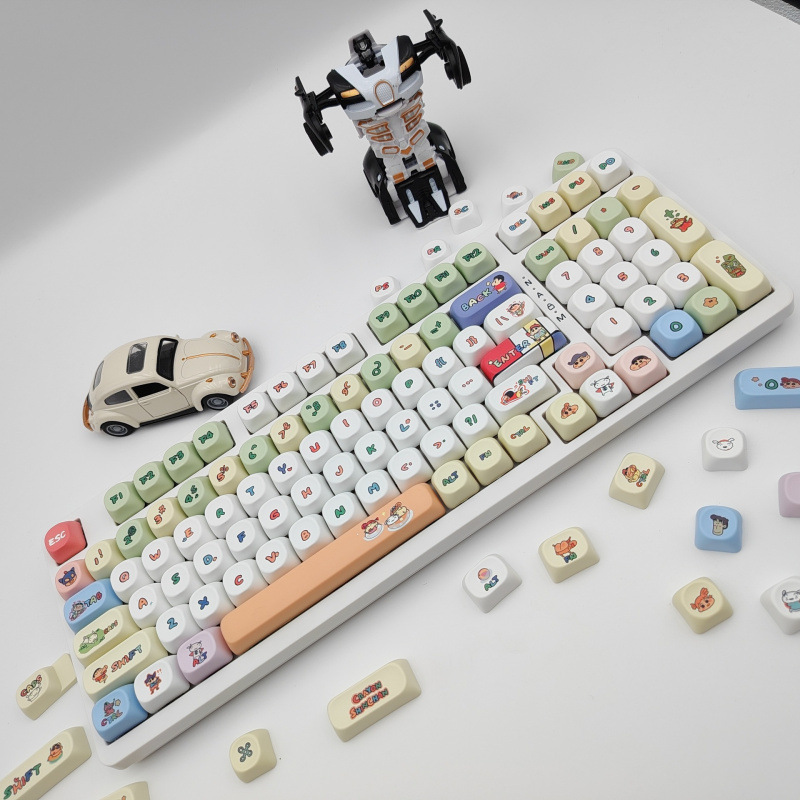 Клавишная крышка механического клавиатуры Crayon Shin-Class High Keycap, индивидуальная индивидуальная милой розовой сублимации