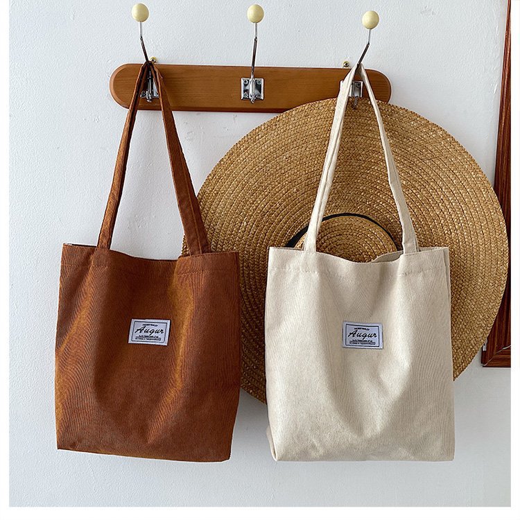 Bolso Tote de Pana para Mujer, Estilo Urbano Simple, Nueva Moda Primavera 2023, Gran Capacidad, Bolso de Hombro, Bolso Bandolera