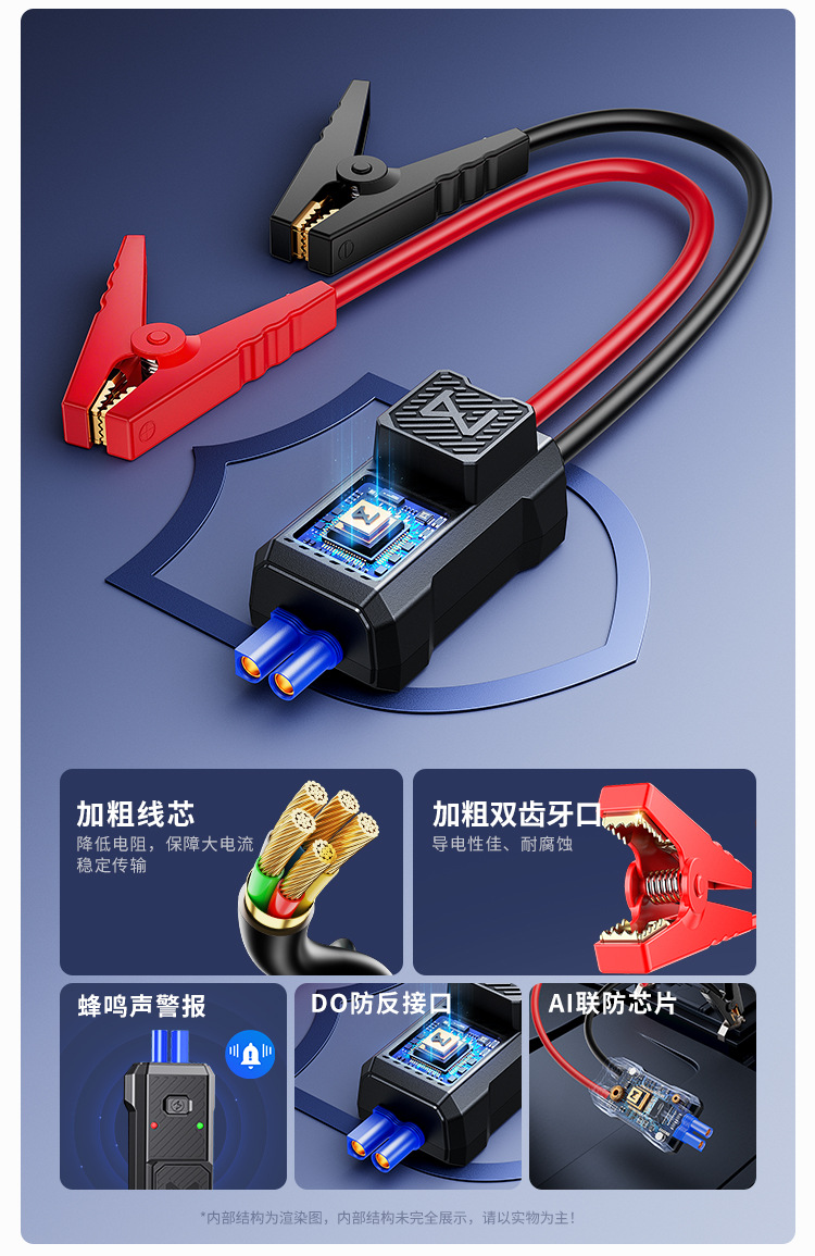 [Br12] Emergency Jump Starter with Built-In Car Air Pump, Multifunctional 12V Emergency Power Bank