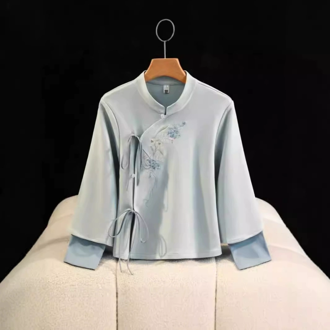 Осенний и зимний новый китайский ретро вышитый бархат из оленьей кожи