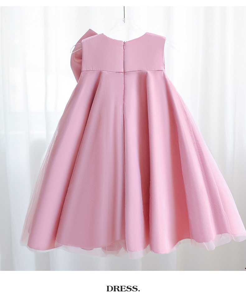 416g Weight Children's Dress Children's Clothing Type Above Knee Dress Length Type Sleeveless Sleeve Length Party Dress Dresses Type Polyester Fabric Type High Waist Waist Line Kids(7-16Years) Age Group Party Occasion Round Neck Neckline Loose Fit Type Solid Color Pattern Winter, Summer, Spring Season Girl'S Gender Bowknot Design Princess Style Princess Solid Color Bowknot Polyester Girls Dresses 2