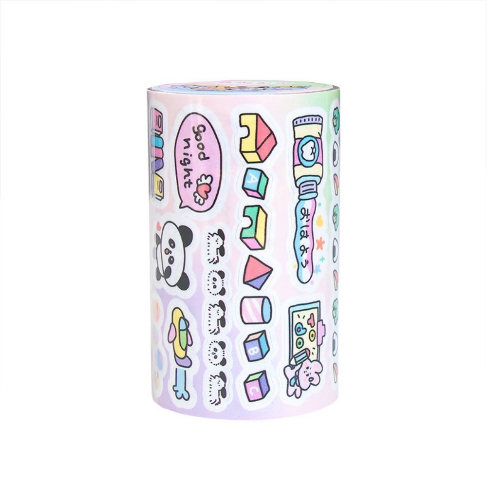 Nueva cinta de película de corte de dibujos animados, sueño claro, lenguaje cansado, encaje pequeño, lindo y simple, material de decoración de cuentas, paquete de pegatinas al por mayor