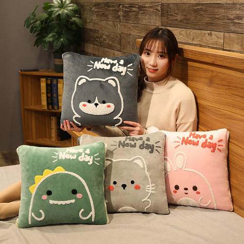 T9J5 Summer Office Lunch Break Air Conditioning Blanket Sofa Blanket Small Quilt Single Nap Blanket Portable Towel Quilt