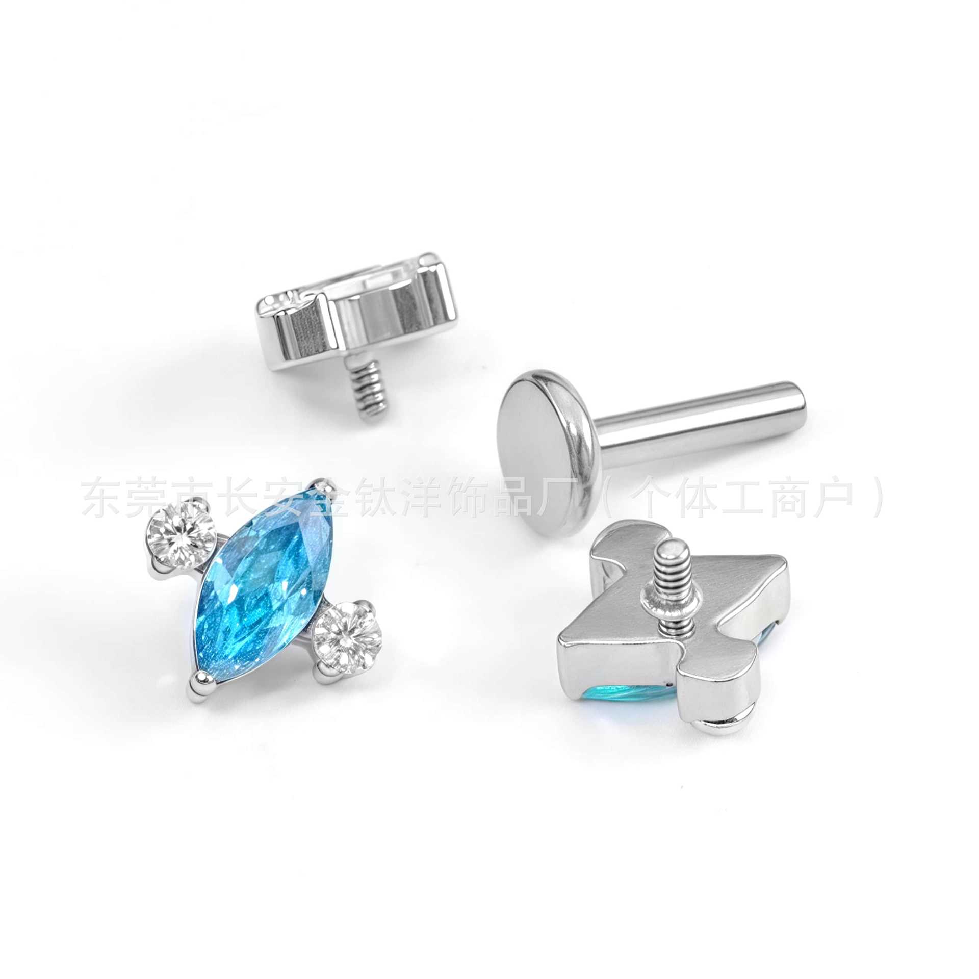 Pointed titanium steel lip stud product view