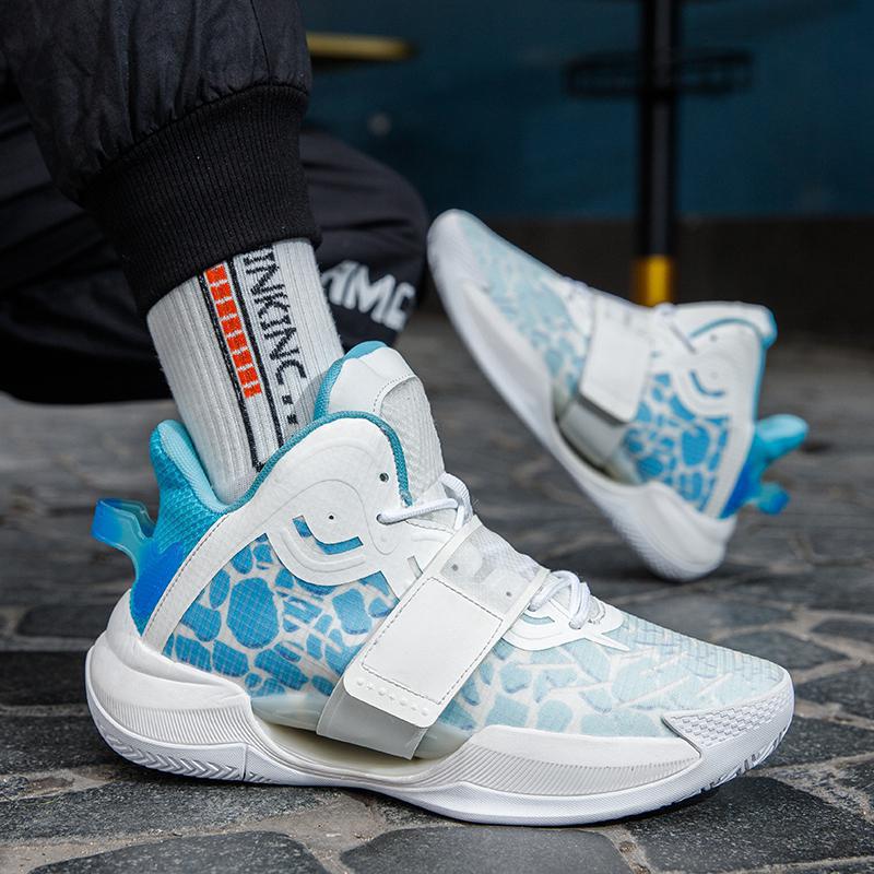 Autumn Water Splash 4Th Generation Basketball Shoes for Men, Shock Absorbing Velcro, Sound-Emitting Sports Shoes for Primary and Secondary School Students