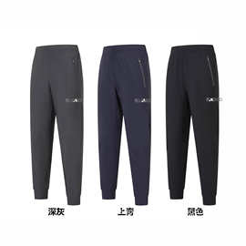 品牌批发冰丝长裤男士跑步运动裤宽松速干裤束脚裤弹力户外休闲
