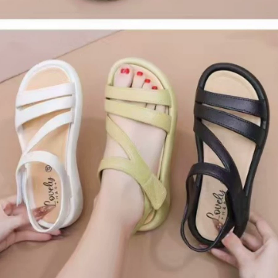 Summer sandals, footwear, comfortable shoes for mother, for middle age, soft sole, plus size