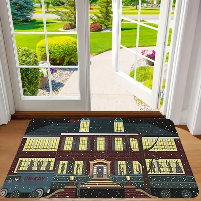 Alfombra de franela estampada, estilo playa, antideslizante, resistente a la suciedad, resistente al desgaste, alfombra para la entrada, dropshipping transfronterizo Y2.