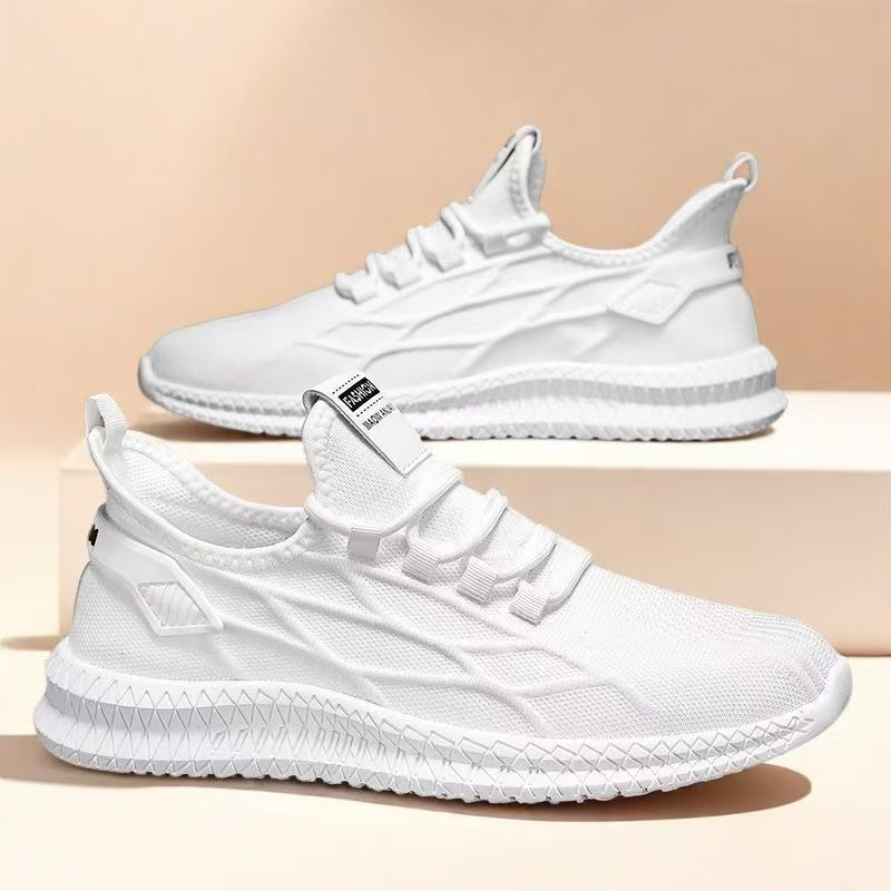 2026 Summer New Model Non-Smelly Cross-Border Foreign Trade Men's Shoes Fly-Woven Mesh Casual Breathable Non-Slip Sports Running Shoes