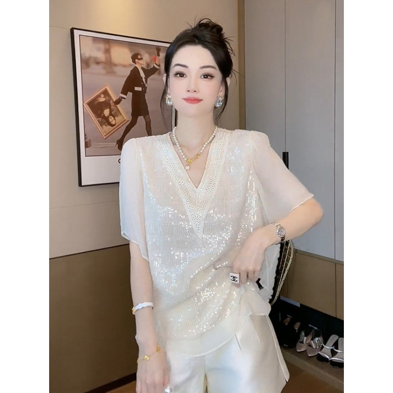 小众设计感法式超仙雪纺衫2025夏季新款轻奢高级感气质女神范上衣|undefined