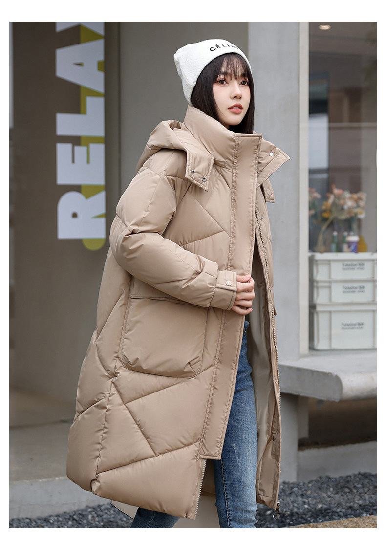 Abrigo de invierno casual de color sólido para mujer._voghion.com