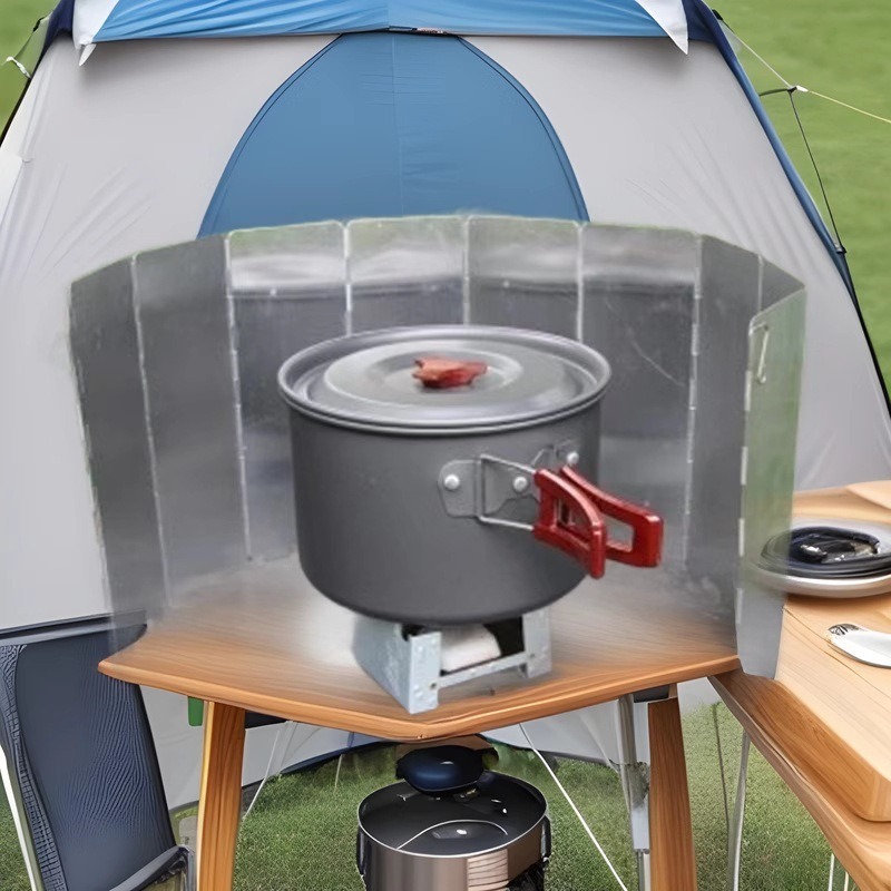 Apoyo al aire libre de aleación de aluminio con perno camping portátil plegable estufa tipo estufa de fijación estufa cubierta de aire