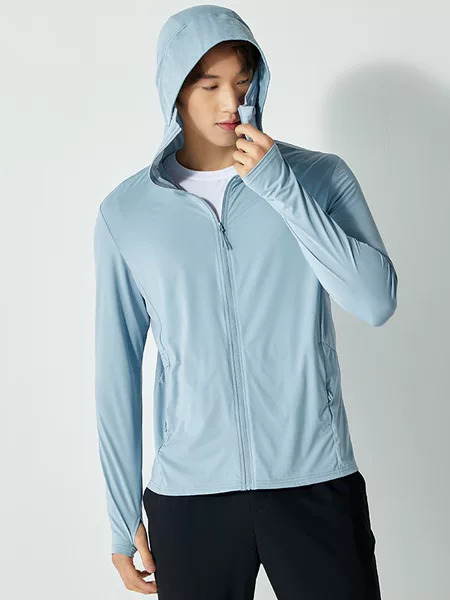 Sun Protection Clothing for Men with Large Brim, Ice Silk, Elastic and Breathable, Upf50+ Uv Protection, Solid Color Fishing Clothing for Men, Ice-Feel Outdoor Wear