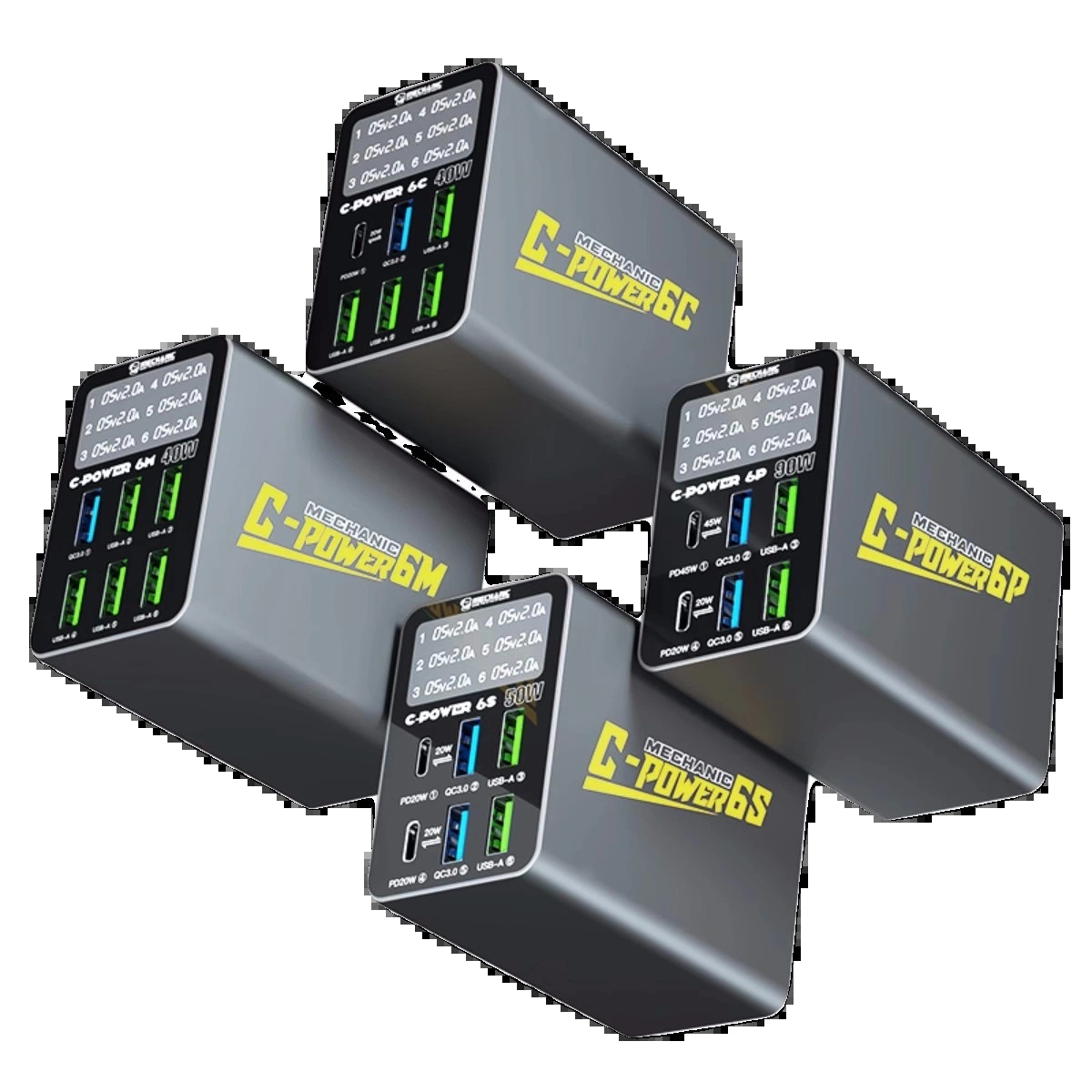 维修佬 usb充电器多口安全家用快充多插口充电器便携式C-power 6