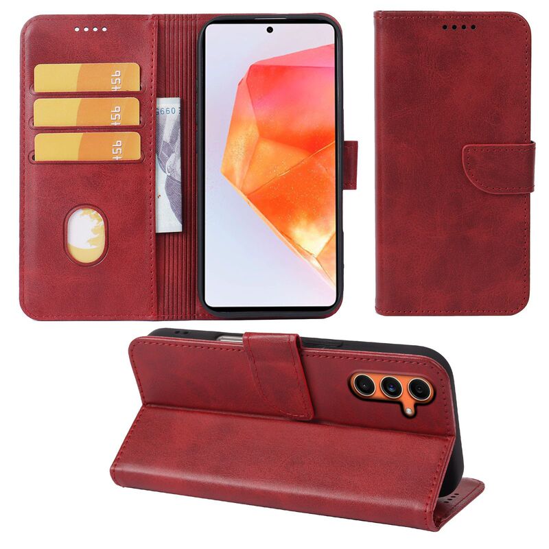 Suitable for Samsunga36 Mobile Phone Leather Case Samsung A16 Magnetic Photo Frame A06 Flip Calfskin Mobile Phone Protective Case