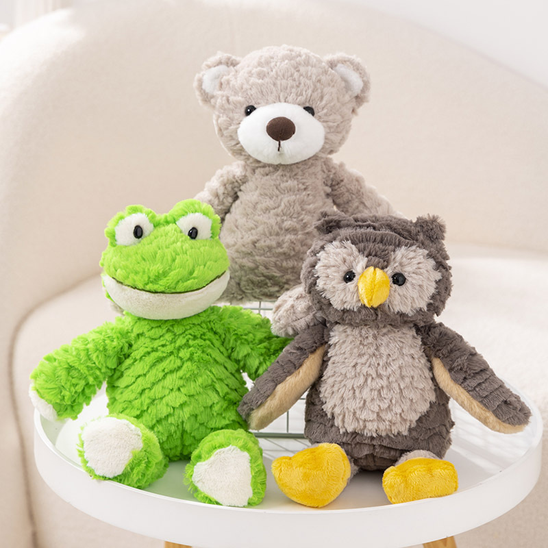 Animales de dibujos animados de patas largas ranas pequeñas ovejas muñecas de peluche osos gatitos conejos triceratós muñecas de tela