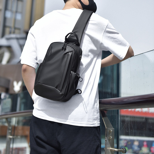 Cross-border waterproof backpack men's casual crossbody bag stylish men's chest bag sports chest bag multifunctional wear-resistant bag