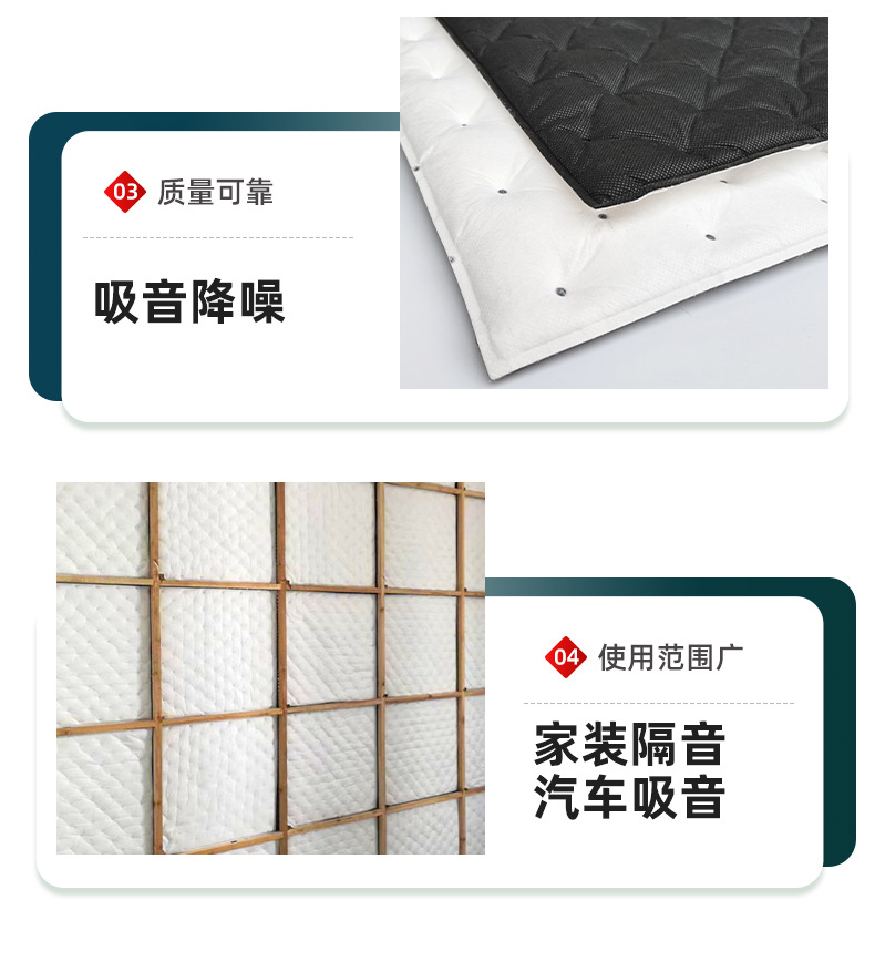 Black and White edge sealing sound-absorbing cotton car sound insulation material sound insulation cotton flame retardant shock absorption sound modification sound-absorbing Cotton