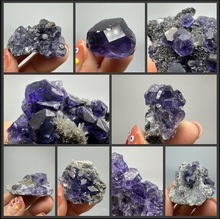 蓝萤石 天然矿物晶体 矿石 标本 原石奇石摆件 教学 标本