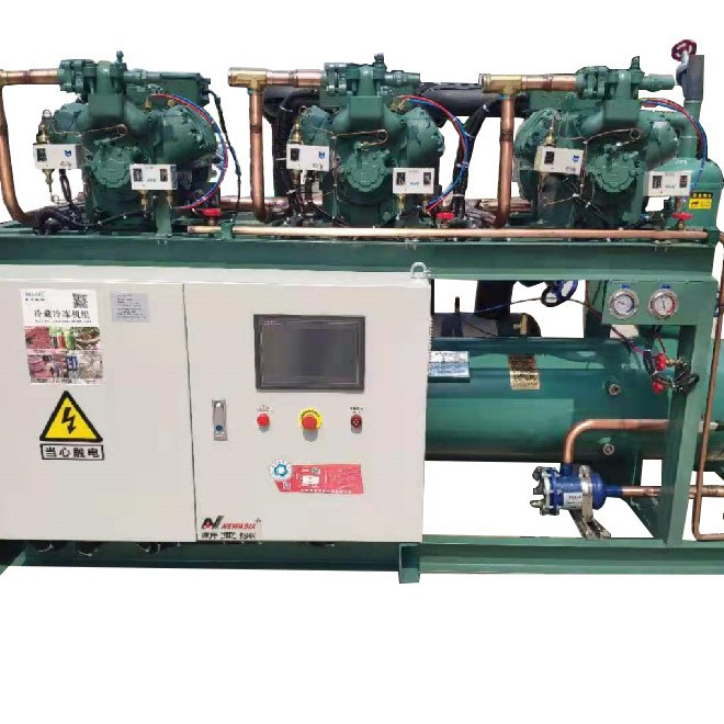 冷库机组厂供应-60度金枪鱼冷冻库制冷设备 低温速冻复叠风冷机组