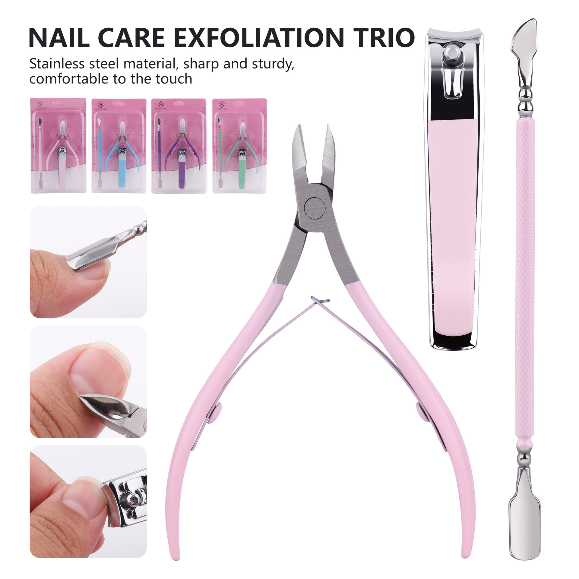 Herramientas para uñas, tijeras para la piel muerta, taller de uñas, reparación de uñas, cortaúñas, cortaúñas, cortaúñas, 3 piezas