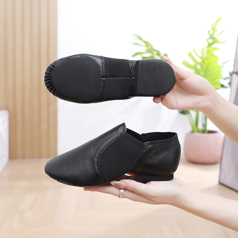 Genuine leather jazz dance shoes girl practice ballet national body soft sole Chinese dance teacher adult dance shoes with root