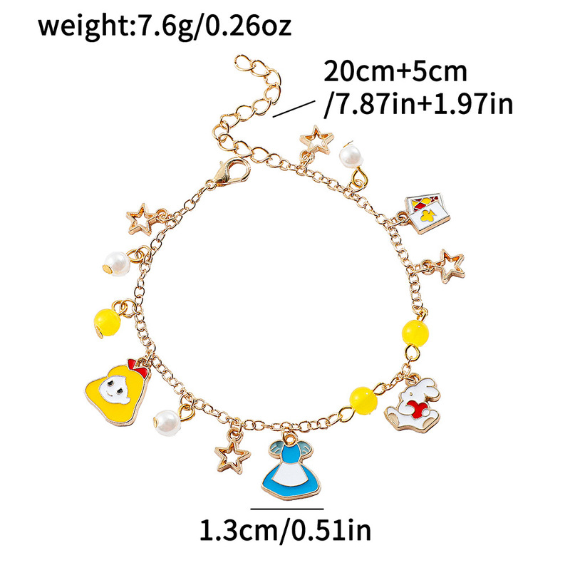 Cross-border European and American New Hot Sale Panjiadora Cute Cartoon Snow White Bracelet Zinc Alloy Bracelet