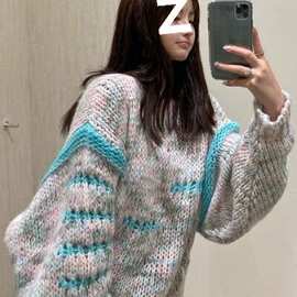 网红森系毛衣女2020新款秋冬宽松外穿钩花文艺仙女慵懒风复古ins
