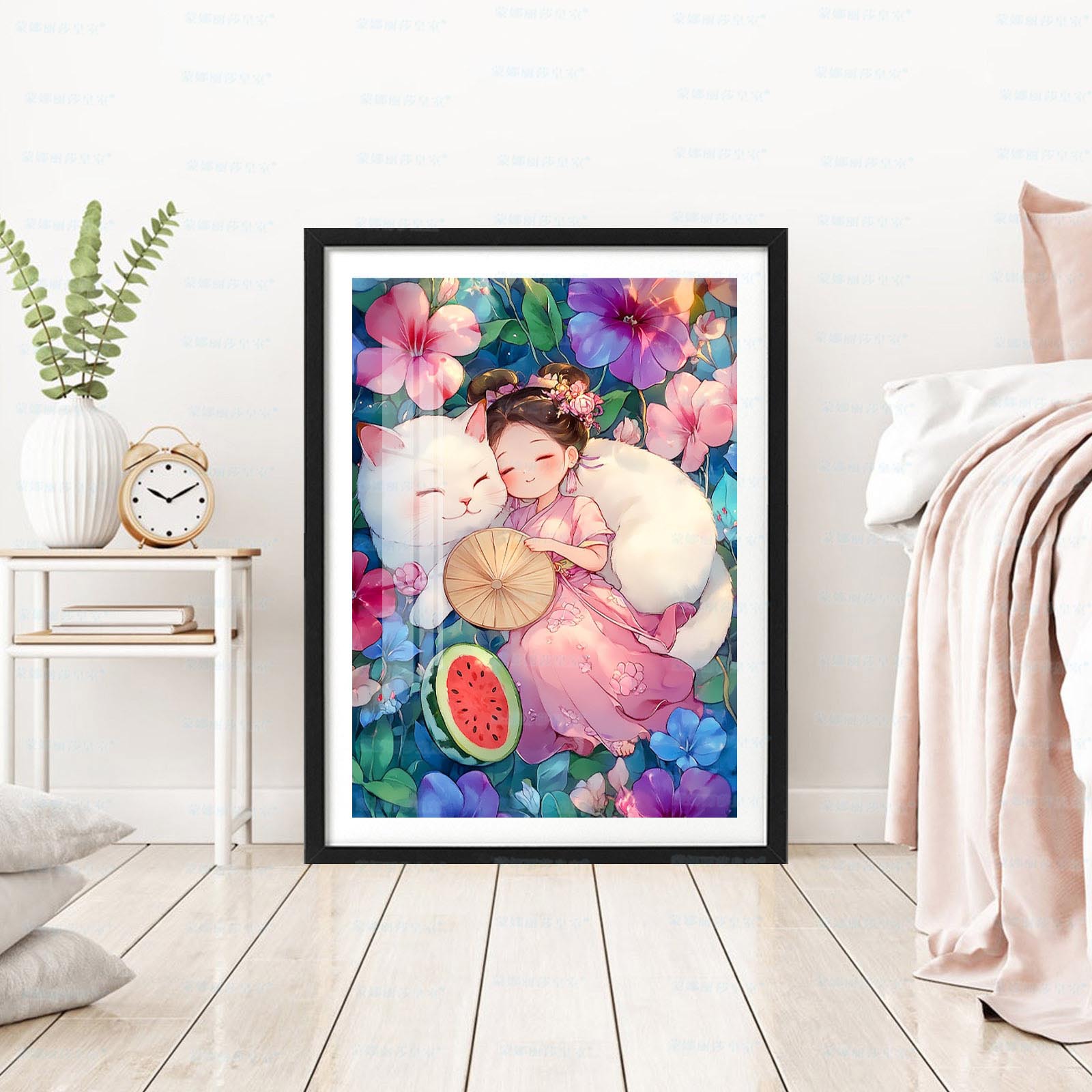 [Tela de algodón importada] Mona Lisa Royal Cross Stitch Summer Girl Flower Room Bordado de hilo hecho a mano image 2