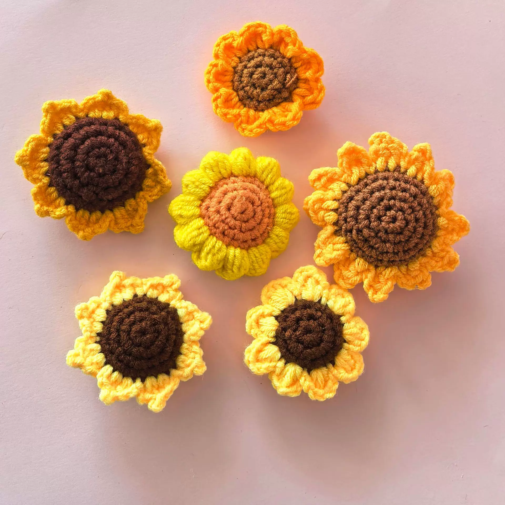 跨境手工编织向日葵仿真花成品教师节礼物毛线花钩织花太阳花束