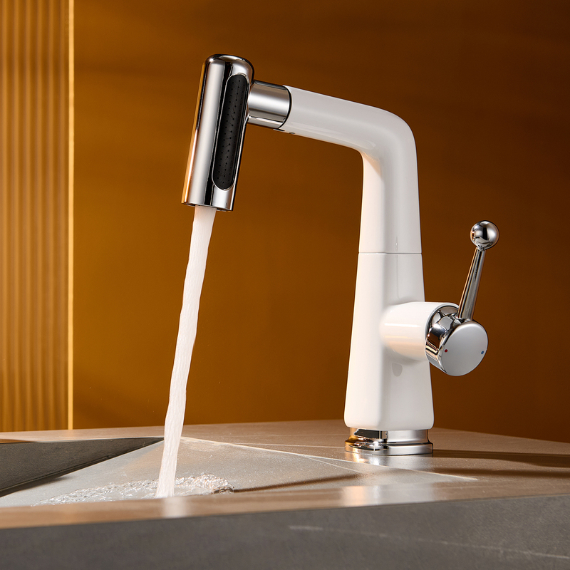 Xiaohongshu Brass Pull-Out Basin Faucet, Hot and Cold, Household Adjustable Rotating Bathroom Washbasin Faucet Xiaohongshu Brass Pull-Out Basin Faucet, Hot and Cold, Household Adjustable Rotating Bathroom Washbasin Faucet