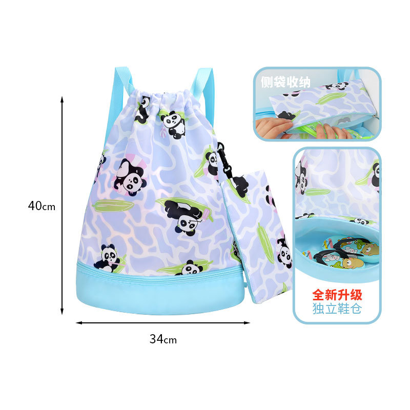 블루//숄더 스트랩 스타일 [독립 신발 수납공간 + 수영 고글 가방]