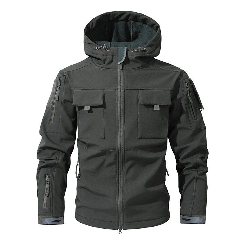 Cross-border exclusive new model outdoor men's windproof, waterproof, fleece-lined, warm, polar fleece jacket for mountaineering in winter, comfortable to wear Cross-border exclusive new model outdoor men's windproof, waterproof, fleece-lined, warm, polar fleece jacket for mountaineering in winter, comfortable to wear