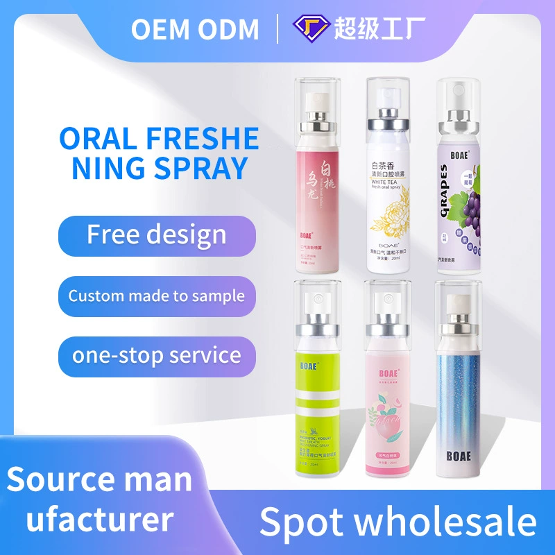Кросс-бордерный освежитель для полости рта, индивидуальный OEM-производство, спрей для свежего дыхания, мятный освежитель дыхания, спрей для полости рта OEM