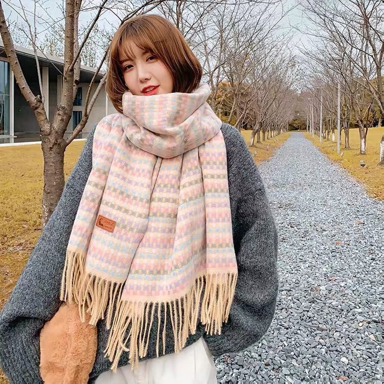 Nueva versión coreana de invierno, estilo Xiaoxiang, bufanda secundaria para niñas, versátil para estudiantes de invierno, bufanda gruesa, linda niña_voghion.com