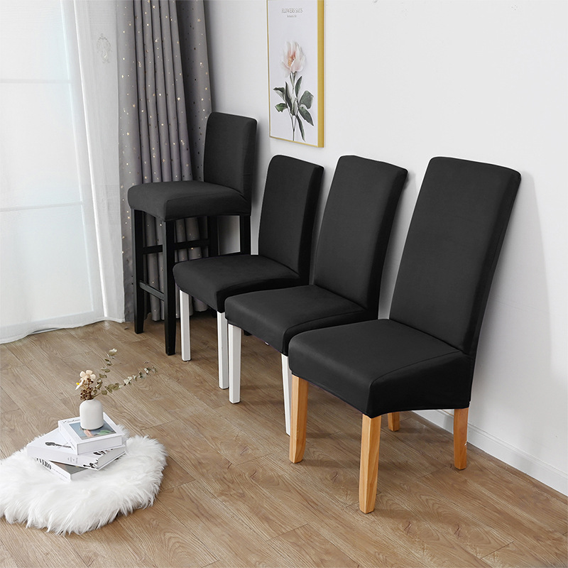 Cubierta de silla elástica de un solo molino de seda de leche transfronteriza Cubierta de silla de comedor de hotel de color sólido 150gsm Cover de comercio exterior