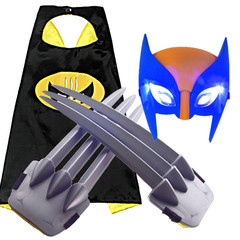 X-Men Wolverine Claw Light-Up Mask and Cape Toy Halloween Anime Cosplay Performance Prop