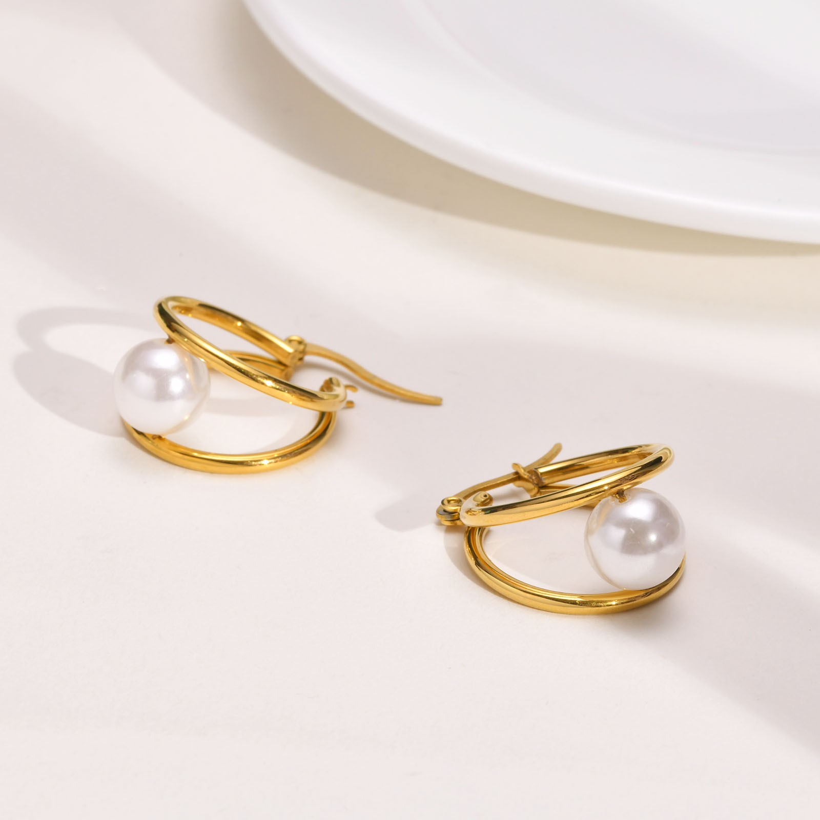Holiday, Party, Street Occasion 201 Stainless Steel Material 1 Pair Retro Geometric Plating 201 Stainless Steel Gold Plated Stainless Steel Earrings