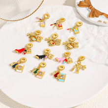 欧美时尚太空旅行巴黎塔高跟鞋化妆盒组合铜吊坠潘家手链项链配件