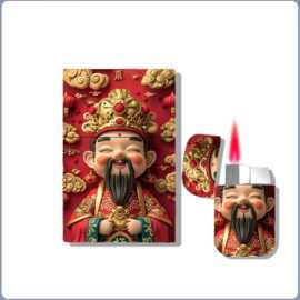 新款打火机网红款个性男士防风招财财神火机照片图片男士礼