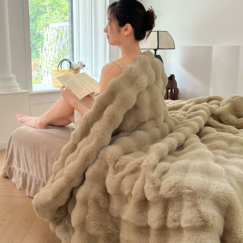 Плед из искусственного меха Fur blanket, поддельный мех Tucasna, большой пузырьковый, кожура дружественный тёплый плед, плед для дивана, плед от кондиционера
