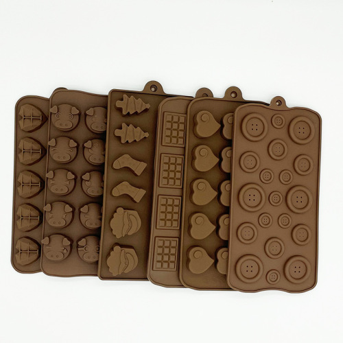 Cross-border best-selling food-grade silicone chocolate molds cake baking molds heat-resistant DIY cookie molds batch