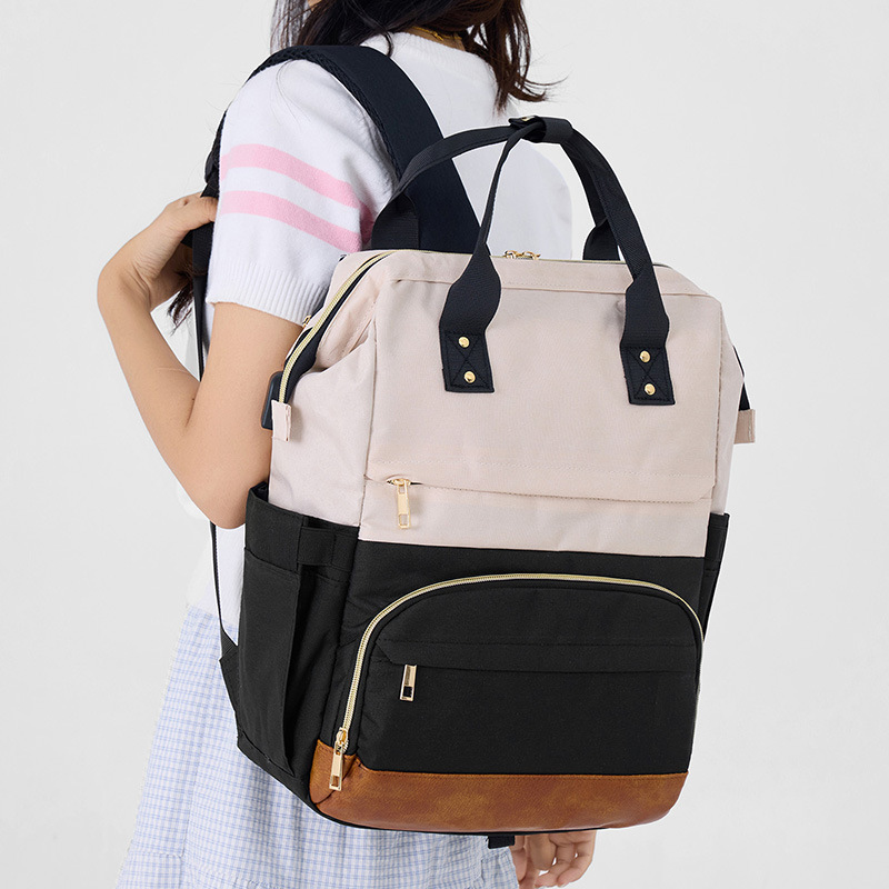 Cross-Border Large-Capacity Diaper Backpack Mommy Bag Waterproof Multi-Functional Baby Backpack Backpack Large-Capacity Foreign Trade