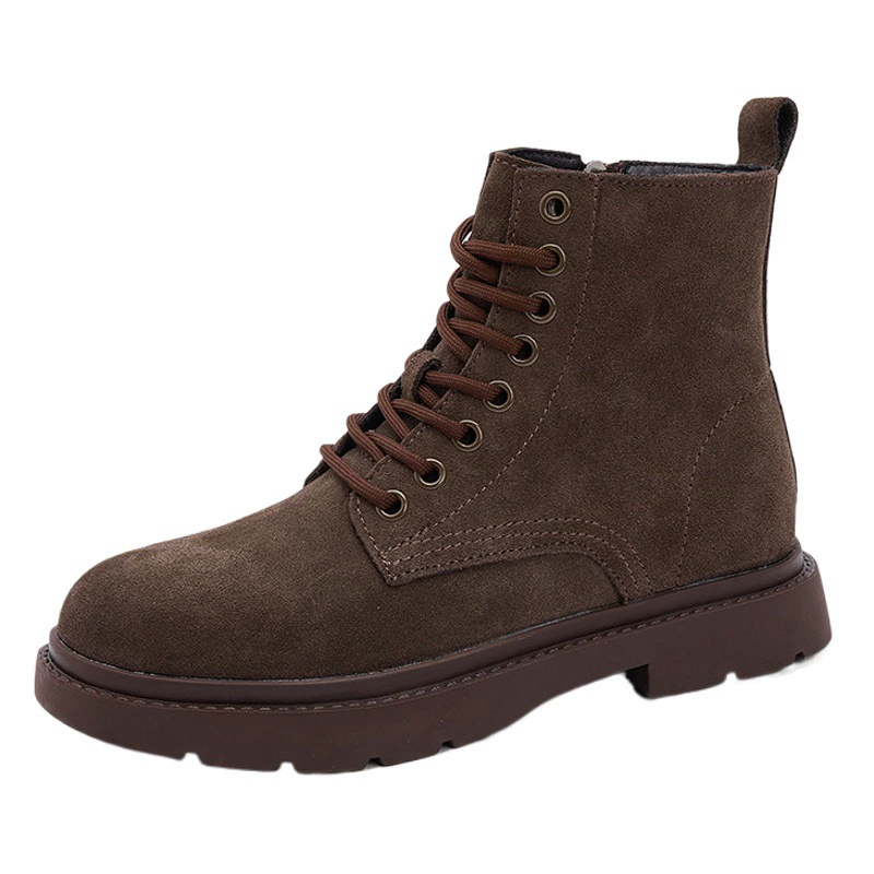 Новые ботинки из натуральной кожи 2024, женские ботинки из матовой натуральной кожи в британском стиле, короткие женские ботинки на плоской подошве на среднем каблуке, женские ботинки с 8 отверстиями